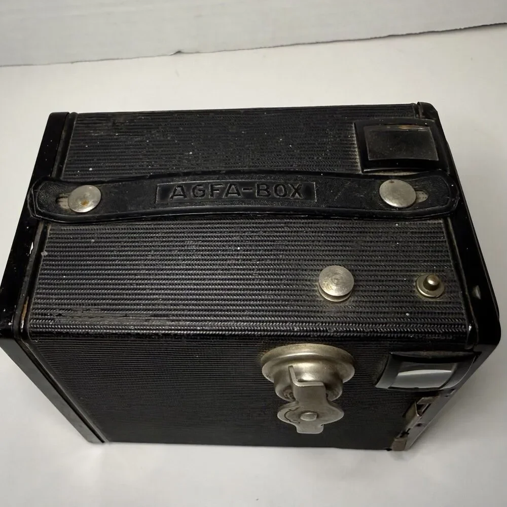 Vintage Agfa Synchro Box Camera Germany 1950s Art Deco Working Shutter